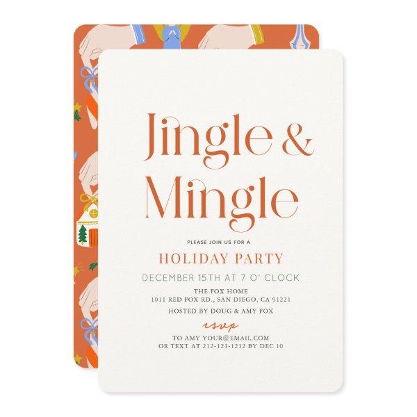 Jingle & Mingle Minimal Christmas Holiday Party Invitation