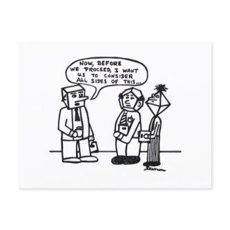 Job Humor Cartoon Funny Joke Multi-Sided Heads Postcard