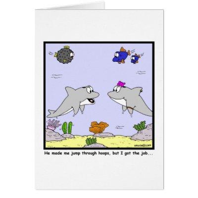 Job Interview: Dolphin cartoon