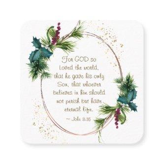 John 3:16 God so Loved the World Christmas Square