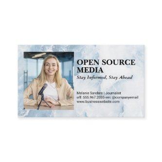 Journalist Smiling on Camera
