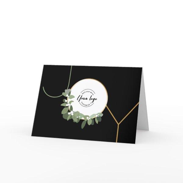 Joy Business Wreath Logo Happy Holidays Holiday Card