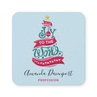 Joy to the World Christmas Quote Typography Square