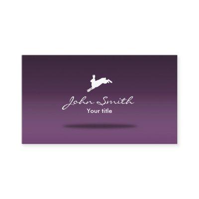 Jumping Hare Cute Rabbit Logo Purple