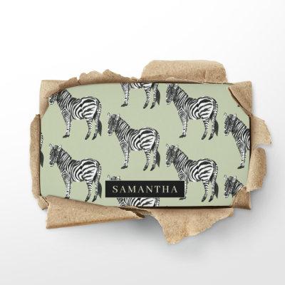 Jungle Zebra Wild Pattern & Personalized Name
