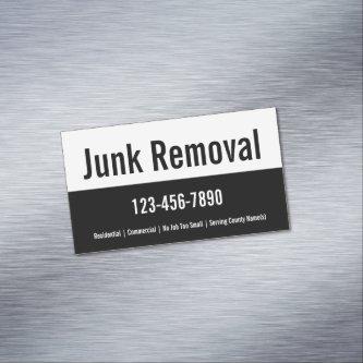 Junk Removal Black and White Promotional Template  Magnet