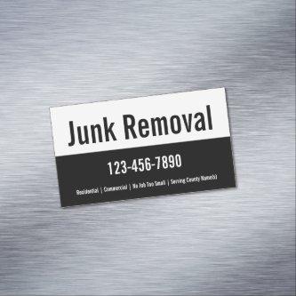 Junk Removal Black and White Promotional Template  Magnet