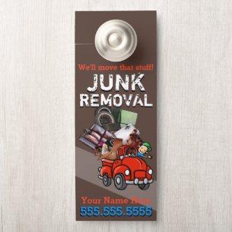 Junk Removal Garbage Hauling Red Pickup Door Hanger