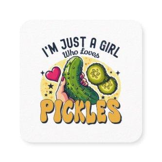 Just A Girl Who Loves Pickles - Funny Vegan Square