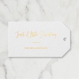 Just a Little Something Minimalist Custom Gold Foil Gift Tags