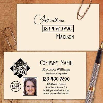 Just Call Me Simple QR Code Photo Logo