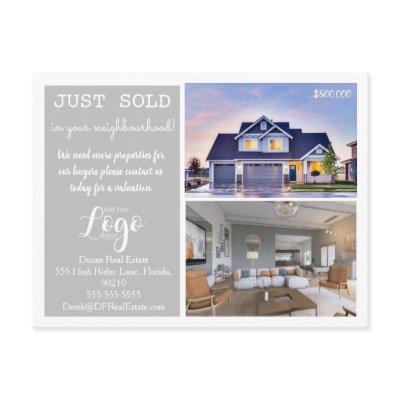 JUST sold Real Estate Marketing Postcard