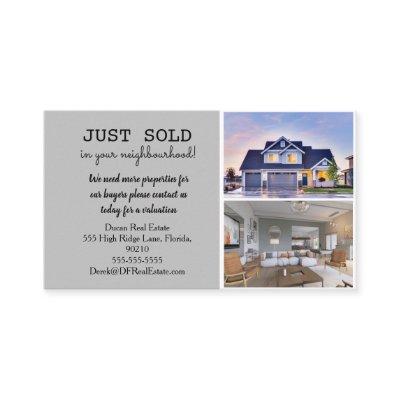 JUST sold Real Estate Marketing Postcard