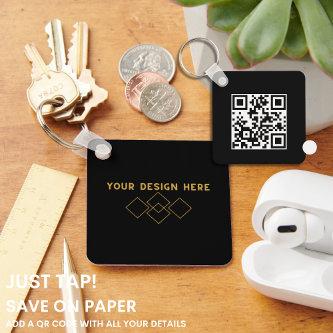 JUST TAP | QR Code  JET BLACK Keychain