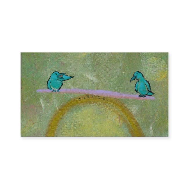 Justice birds delicate balance fun unique art
