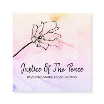 *~* JUSTICE OF THE PEACE - Black Drawing Flower Square