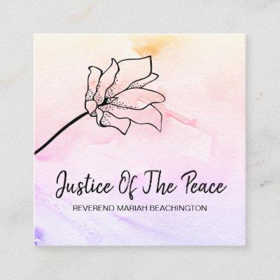 *~* JUSTICE OF THE PEACE - Black Drawing Flower Square