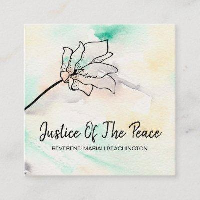 *~* JUSTICE OF THE PEACE - Black Outline Flower Square