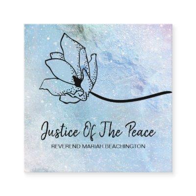 *~* JUSTICE OF THE PEACE  Moon Crater Floral Blue Square