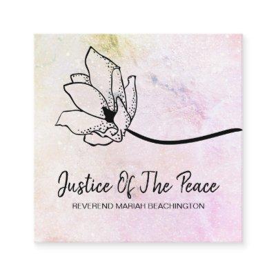*~* JUSTICE OF THE PEACE  Moon Crater Peach Pink Square