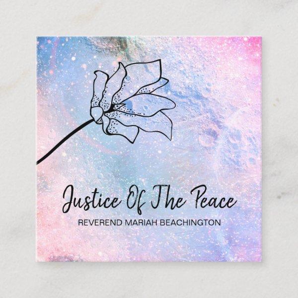 *~* JUSTICE OF THE PEACE Ombre Flower Moon Craters Square