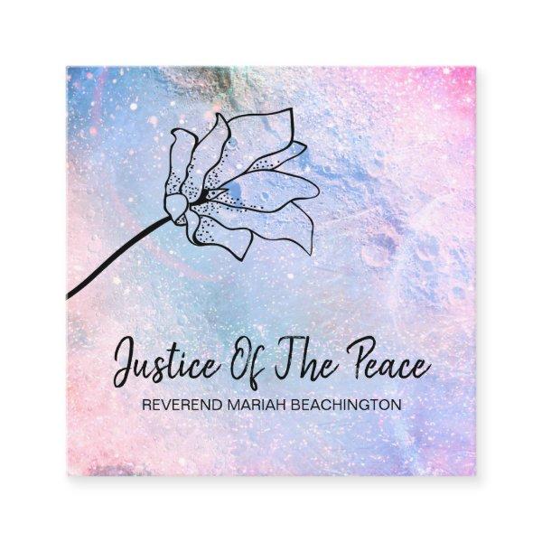 *~* JUSTICE OF THE PEACE Ombre Flower Moon Craters Square