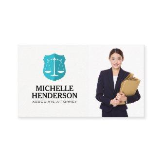 Justice Scales | Business Woman Holding Folders