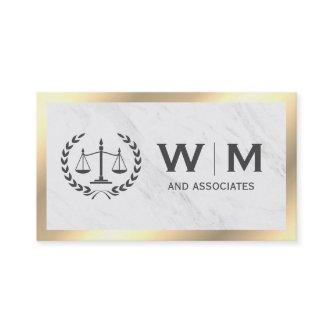 Justice Scales Monogram Marble Gold Border