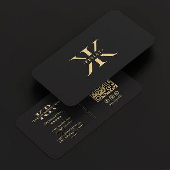 K Monogram Logo Elegant Black Gold Modern