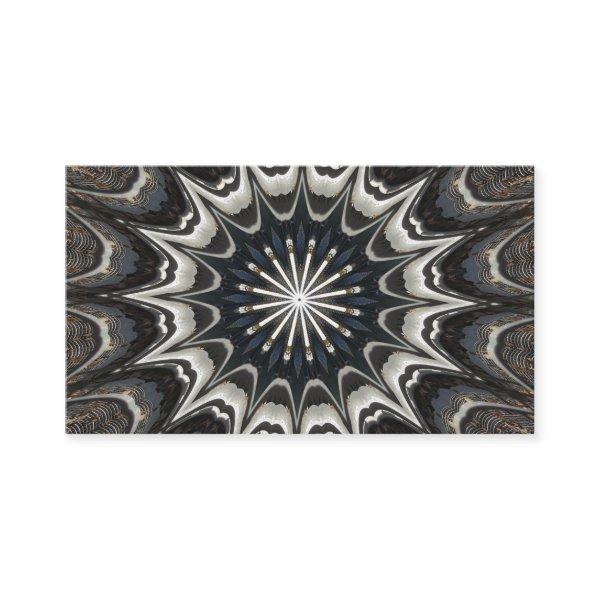 Kaleidoscope Design Black Gray Blue White Art