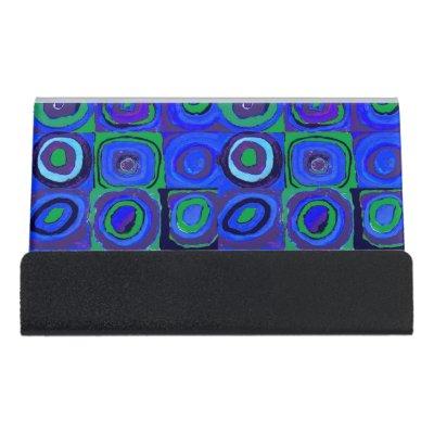 Kandinsky Farbstudie Blue Quadrate Square Circle  Desk  Holder