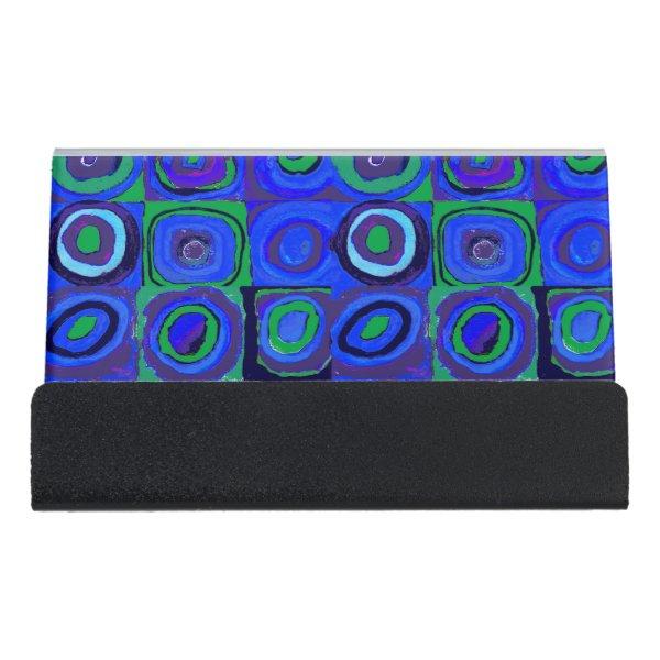Kandinsky Farbstudie Blue Quadrate Square Circle  Desk  Holder