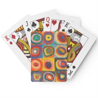 Kandinsky Squares Concentric Circles Poker Cards