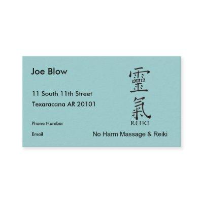 Kanji Character for REIKI Appointment Card