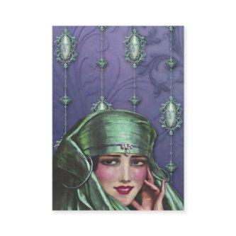 KASHMIR KARMA, EXOTIC LADY in TEAL and LAVENDER