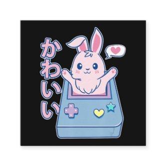 Kawaii Gamer Bunny - Rabbit Pastel Cute Square
