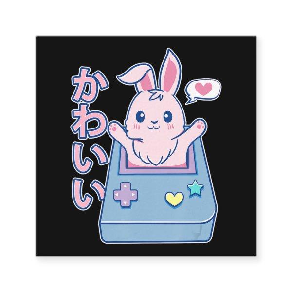 Kawaii Gamer Bunny - Rabbit Pastel Cute Square