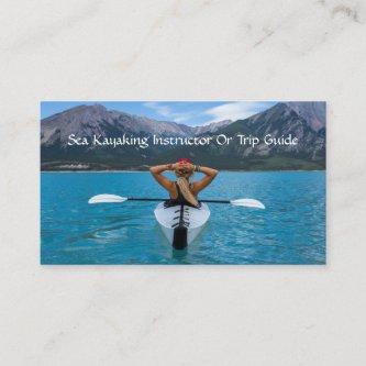Kayaking Instructor Or Tour Guide On Mountain Lake