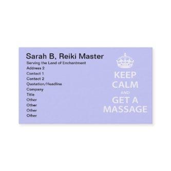 Keep Calm and Get a Massage Appointment Card
