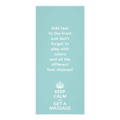 Keep Calm and Get a Massage Rack Card