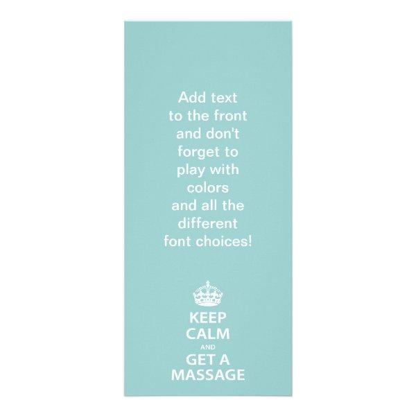 Keep Calm and Get a Massage Rack Card
