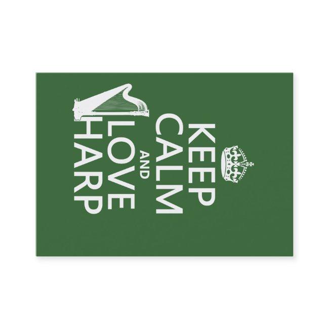 Keep Calm and Love Harp (any background color)