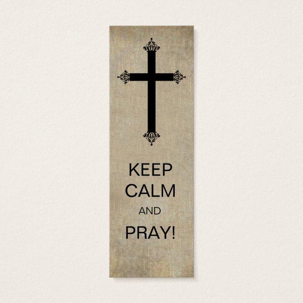 Keep Calm and Pray Cross Cross Christian Linen