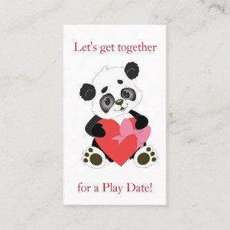 Keep in Touch Panda Playdate Calling Card