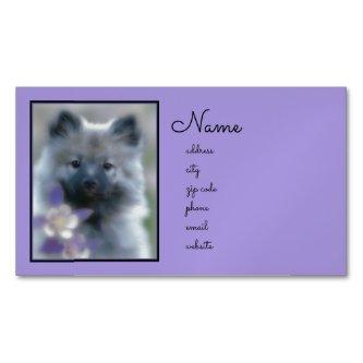 Keeshond and Columbine  - Dog Photograph  Magnet