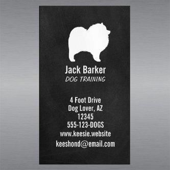 Keeshond Dog Silhouette Chalkboard Style Vertical Magnetic