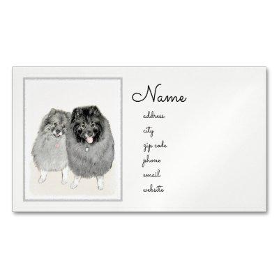 Keeshond Mom and Son Painting - Original Dog Art  Magnet