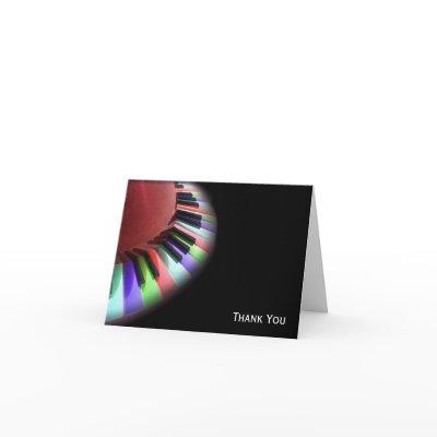 Keyboard Chaos Bright on Black Thank You Card