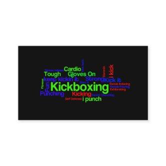 Kickboxing Word Cloud Bright on Black