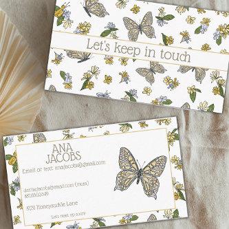 Kid's Butterfly Contact Calling Card